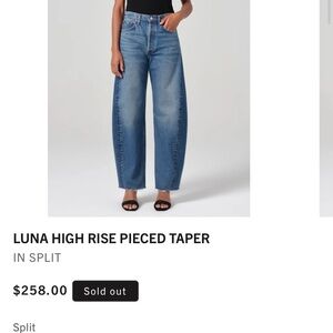 Agolde Split Luna High Rise pieced Taper Jeans